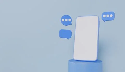 Smartphone with chat and notification icon, chat, communication, conversation Stock Illustration