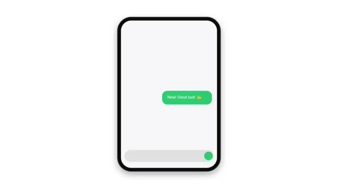 Smartphone Chat Bubble Animation with Text Message on White Background Stock Footage 333705956