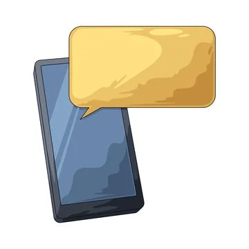 Smartphone with chat bubble illustration Stock Illustration
