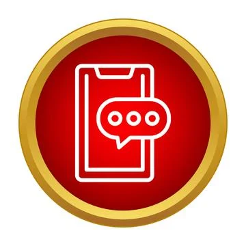 Smartphone with chat bubble messaging app notification icon Ilustração Stock