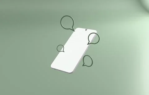 Smartphone with chat bubbles communication pastel 3D illustration Stock Illustration