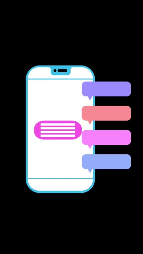 Smartphone Chat Bubbles Illustration for 9:16 Vertical Shorts Video Stock Footage 326980959