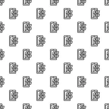 Smartphone with chat bubbles seamless pattern background Stockillustratie