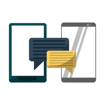 Smartphone chat bubbles symbol Illustrazione stock