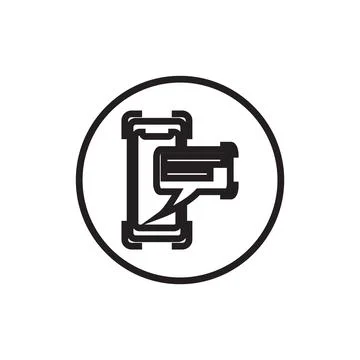 Smartphone Chat Logo Icon Stock-Illustration