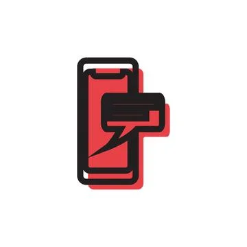 Smartphone Chat Logo Icon Stock-Illustration