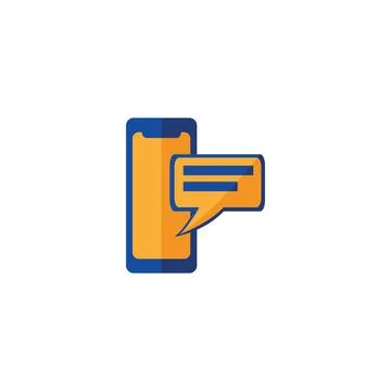Smartphone Chat Logo Icon Stockillustratie