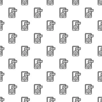 Smartphone chat message icon seamless pattern background Illustrazione stock