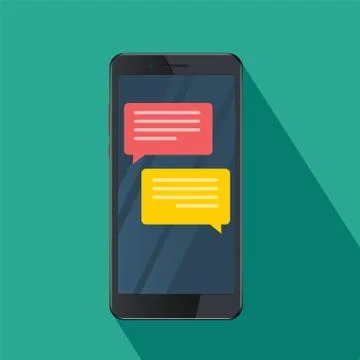 Smartphone chat messages notification vector illustration Stock Illustration