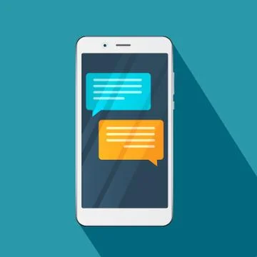 Smartphone chat messages notification vector illustration Stock Illustration