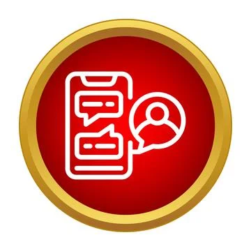 Smartphone chat messaging application with user profile icon Stock Illustration