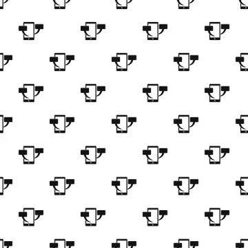 Smartphone chat pattern seamless vector Stock Illustration