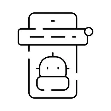 Smartphone chatbot sending notification alert using artificial intelligence Illustrazione stock