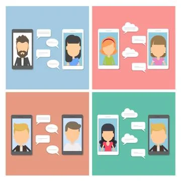 Smartphone chatting concept. Stock Illustration