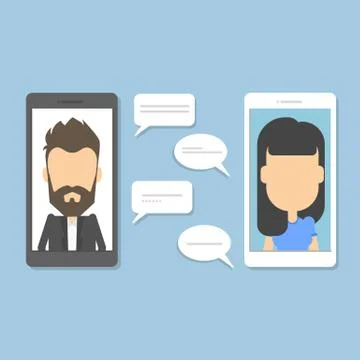 Smartphone chatting concept. Stock Illustration