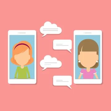 Smartphone chatting concept. Stock Illustration