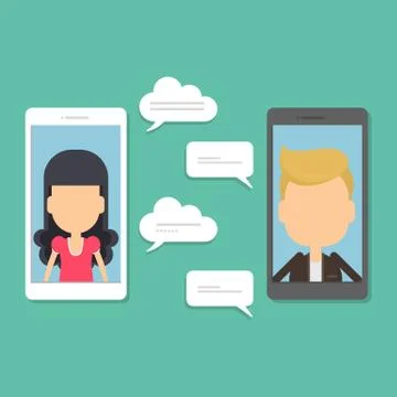 Smartphone chatting concept. Stock Illustration
