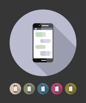 Smartphone chatting flat icon. Vector illustration. Illustrazione stock