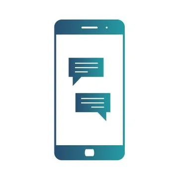 Smartphone with chatting screen. Messenger application. Text messaging flat Stock Illustration