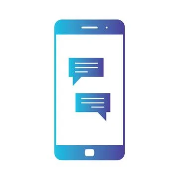 Smartphone with chatting screen. Messenger application. Text messaging flat Stock Illustration