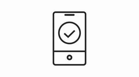 Smartphone Check Icon. Illustrazione stock