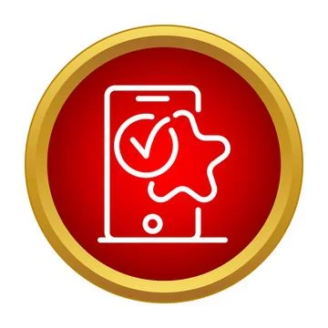 Smartphone with check mark and star successful validation Stock Illustration