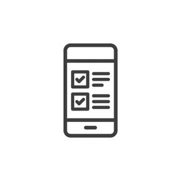 Smartphone with checklist icon. Stock Illustration