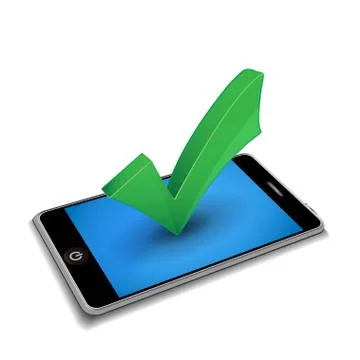 Smartphone with checkmark Stock Illustration