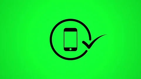 Smartphone checkmark motion graphics animation on green screen, mobile phon.. Stock Footage 346497936