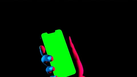 Smartphone with chromakey screen in hand. Stock Footage 237774492