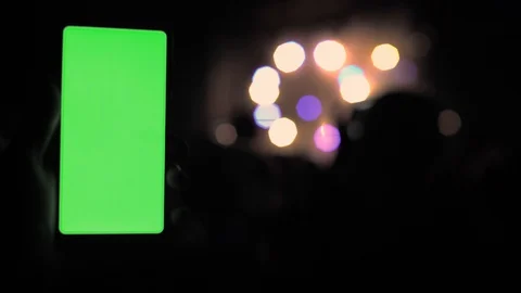 Smartphone chromakey screen tracking technology with a green screen on a Stock Footage 95839101