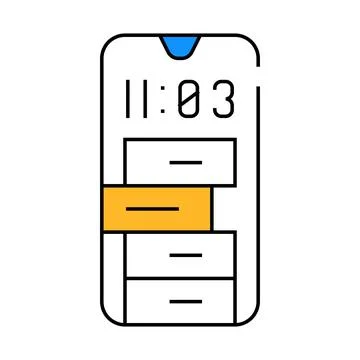 Smartphone clock icon color illustration Ilustración de archivo