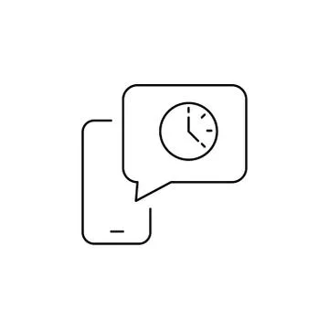 Smartphone with clock icon on the screen. Stock Illustration