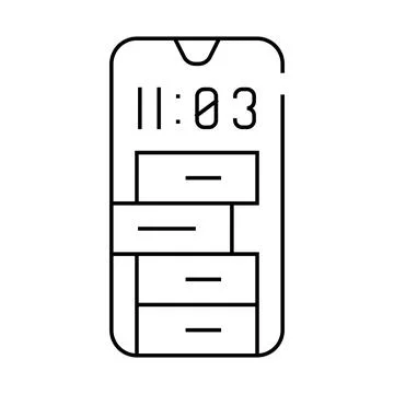 Smartphone clock line icon vector illustration Stock Illustration