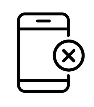 Smartphone close vector icon, delete error symbol. Request denial Modern simple Stockillustratie