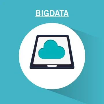 Smartphone cloud and big data design Stock Illustration