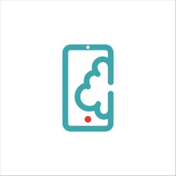 Smartphone cloud computing icon vector illustration. Illustrazione stock