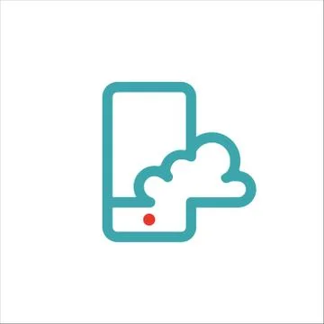 Smartphone cloud computing icon vector illustration. 스톡 일러스트