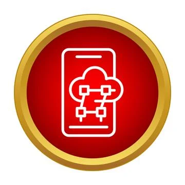 Smartphone cloud computing network connection icon 스톡 일러스트