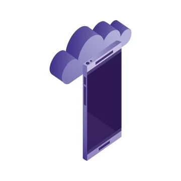 Smartphone cloud computing storage network data Stock Illustration