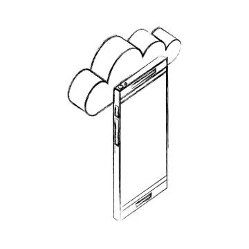 Smartphone cloud computing storage network data イラスト素材