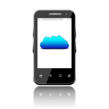 Smartphone with cloud computing symbol on a screen Stock Illustration