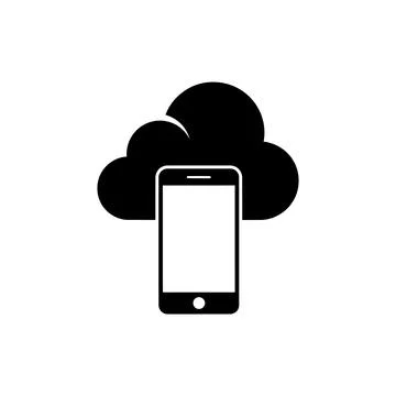 Smartphone Cloud Connection and Sync Icon Stock Illustration
