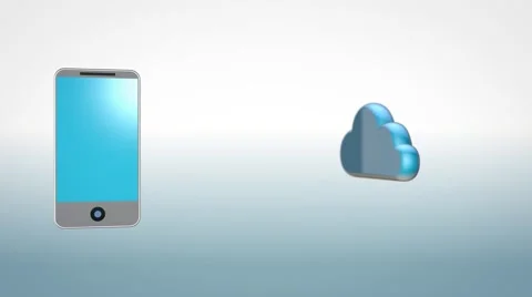 Smartphone to cloud data transfer Stock Footage 63225580