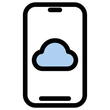 Smartphone with Cloud Icon, Data Storage Illustrazione stock