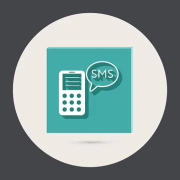 Smartphone with cloud of sms dialogue. Stock Illustration