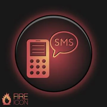 Smartphone with cloud of sms dialogue. Stock Illustration