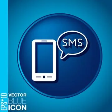 Smartphone with cloud of sms dialogue. Stock Illustration