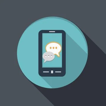 Smartphone with cloud of speaking dialogue Stock Illustration