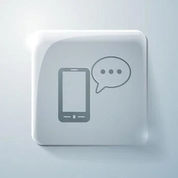 Smartphone with cloud of speaking dialogue. Illustrazione stock